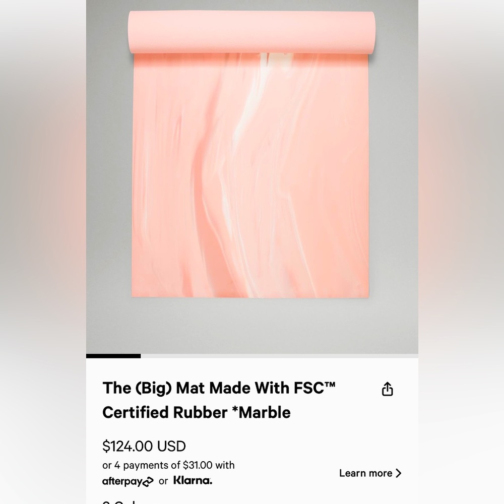 The (BIG) Mat Made With FSC Certified Rubber *Marble: Pink